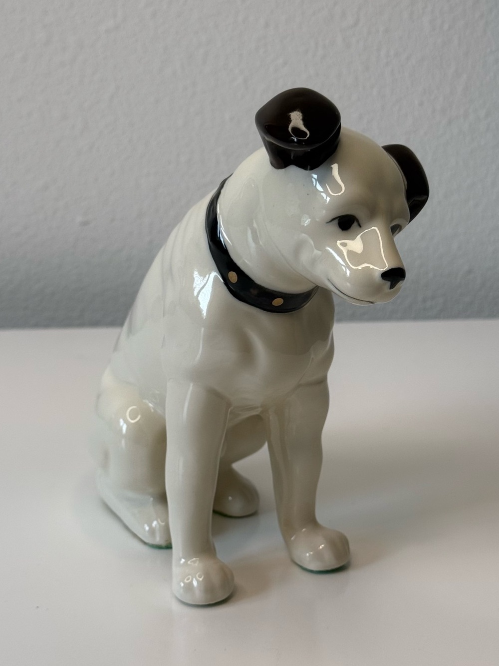 Vintage Ceramic Terrier Dog Figurine Nippon RCA Corp Japan Black White